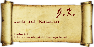 Jambrich Katalin névjegykártya